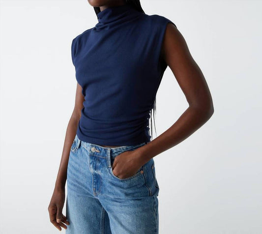 Michael Stars - Amara Ribbed Power Shoulder Tee