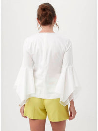 Trina Turk Fontaine Bleau Top in white - women's t-shirt - detail view