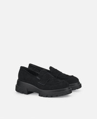 AGL Women's Celeste Matelasse Loafer in black 1 - women's flats - detail view