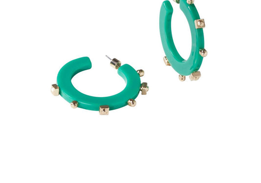 Smith & Co - Women's Solid Jewel Hoop Earrings