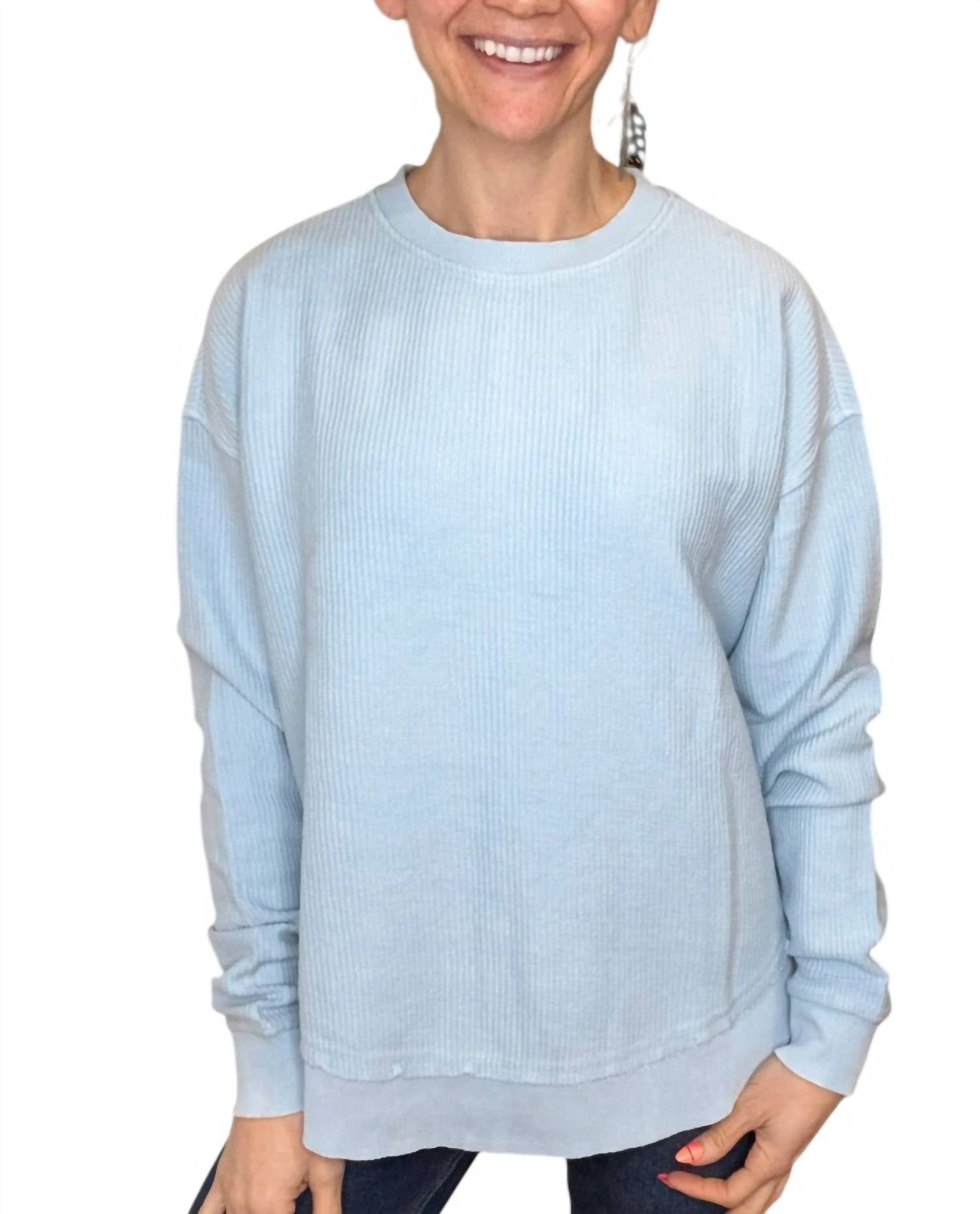 Moon Ryder - Clara Round Bottom Corded Crew Sweatshirt