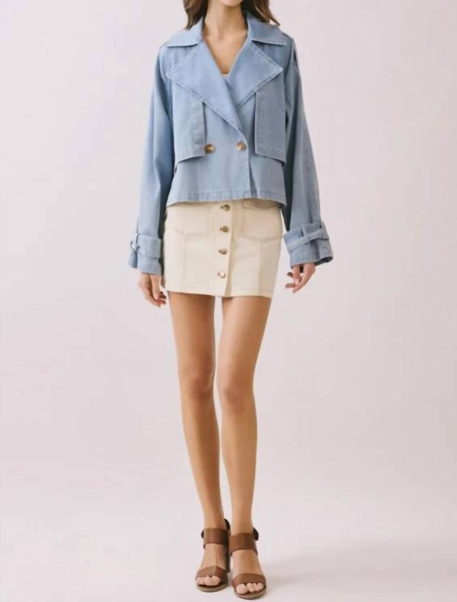 Tcec - Maxine Double Breasted Front Oversized Denim Jacket