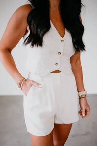 Hyfve - Rayon Linen Vest Short Set