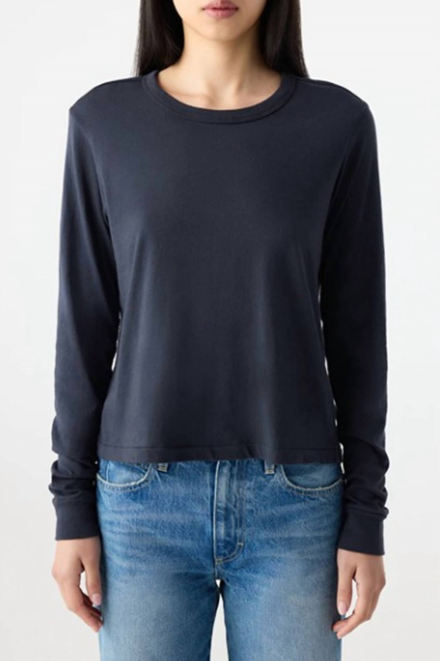 AMO Lovey Long Sleeve Tee in black - women's long sleeve top