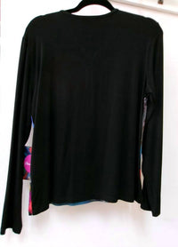 Claire Desjardins Women's Long Sleeve Top in blue red black green - women's shirt - detail view