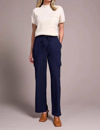 Tribal - Airflow Elastic-waist Flowy Cargo Pants