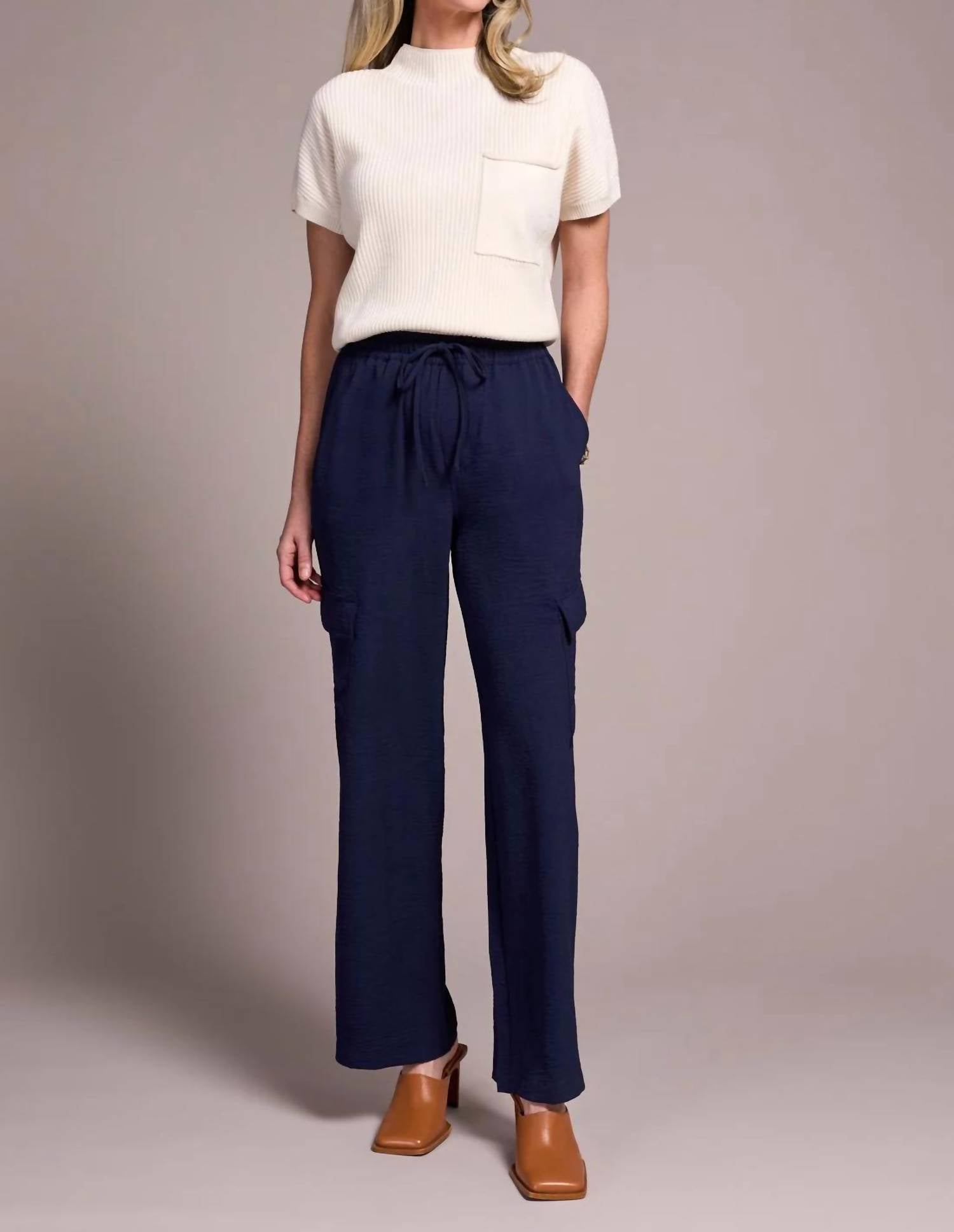 Tribal - Airflow Elastic-waist Flowy Cargo Pants