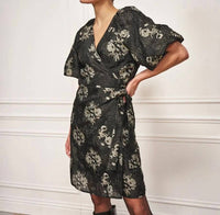 Esqualo - Petra Puff Sleeve Jacquard Mini Dress