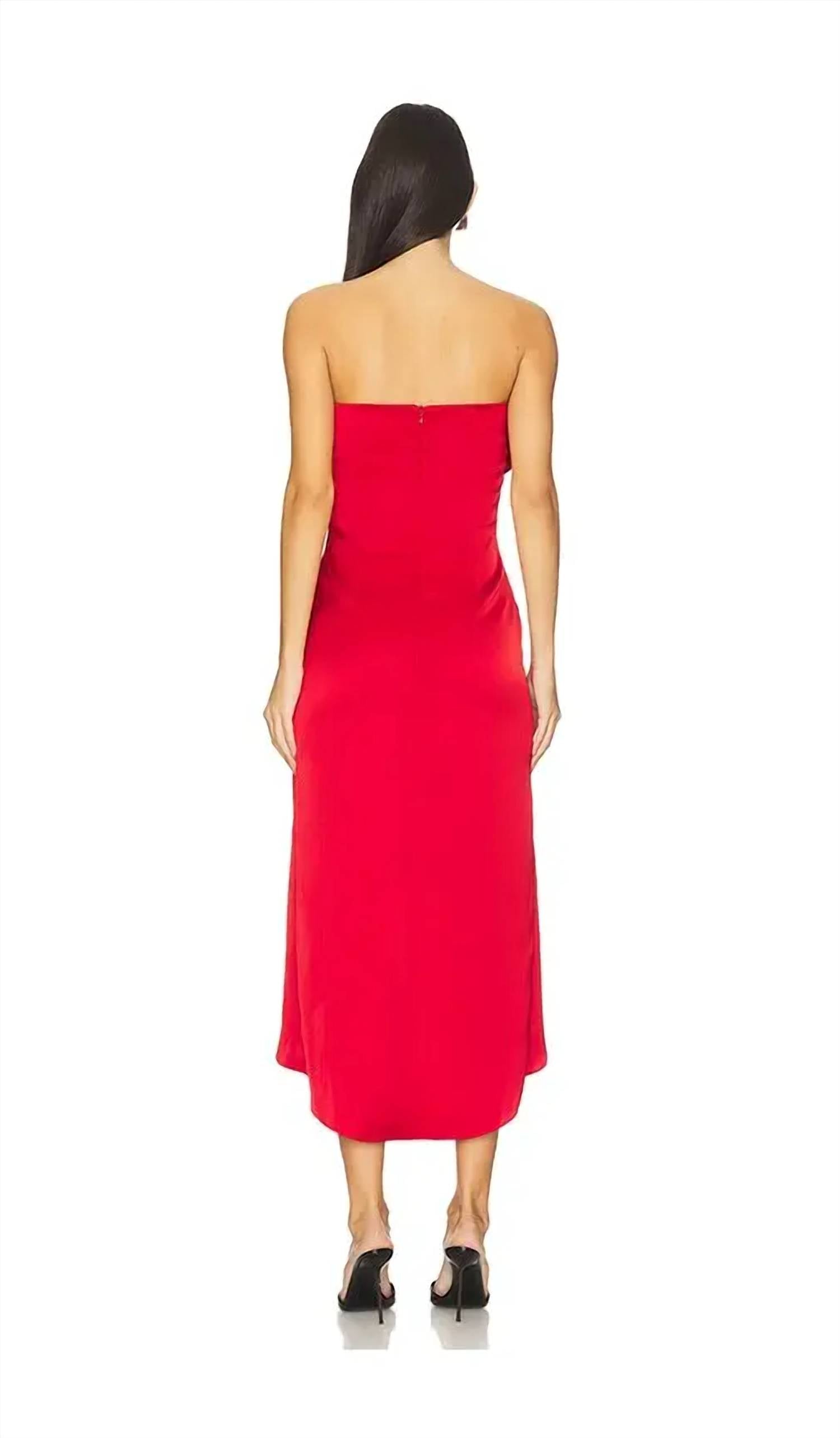 Kika Vargas Almaz Dress in red - women's dress - alternate view