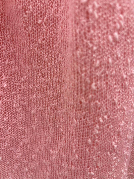 Lulu-B - Open Weave Pink Drape Front Cardigan