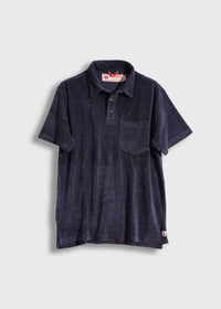 Iron & Resin Men's Terry Polo in navy - men's shirt