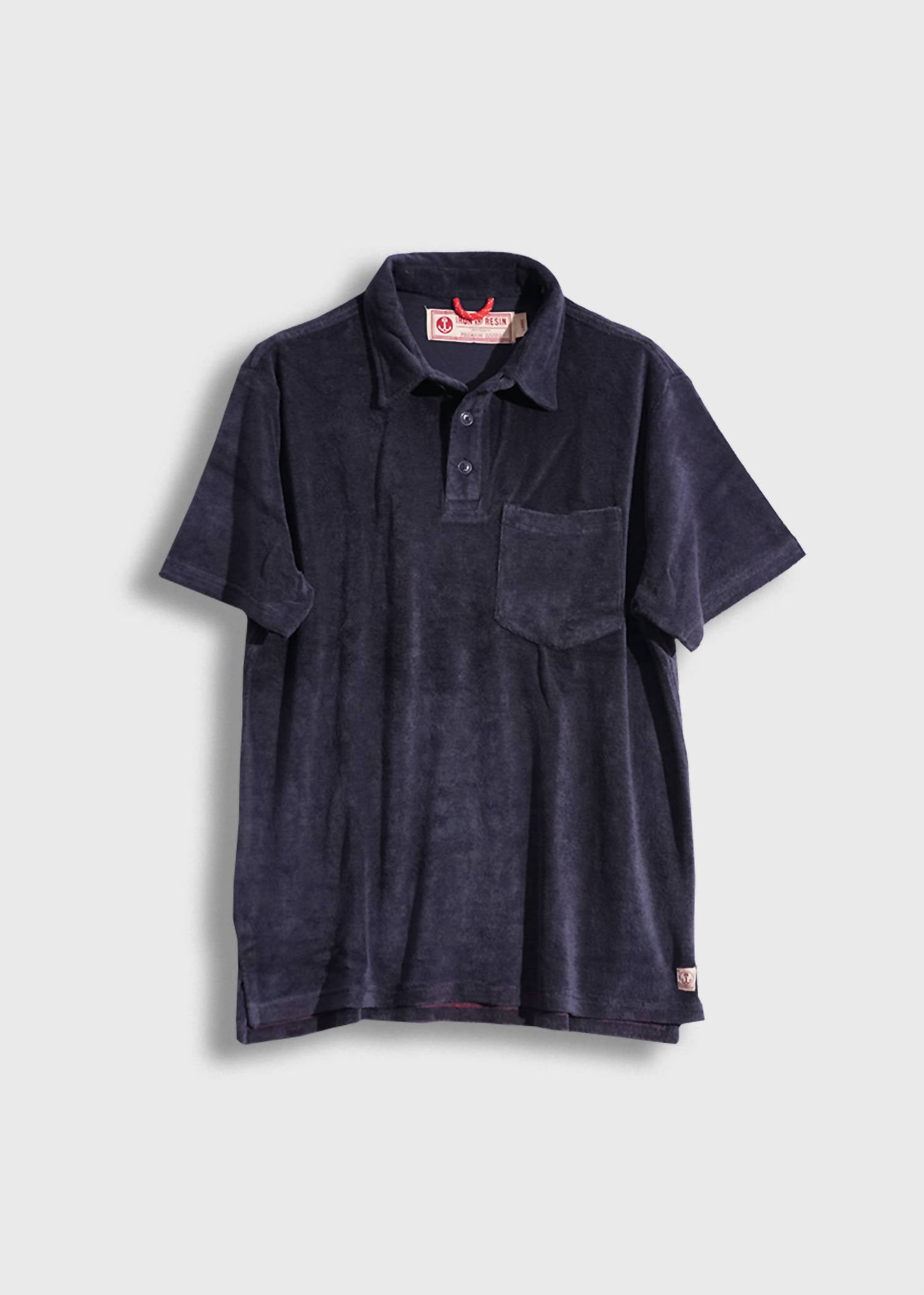 Iron & Resin Men's Terry Polo in navy - men's shirt