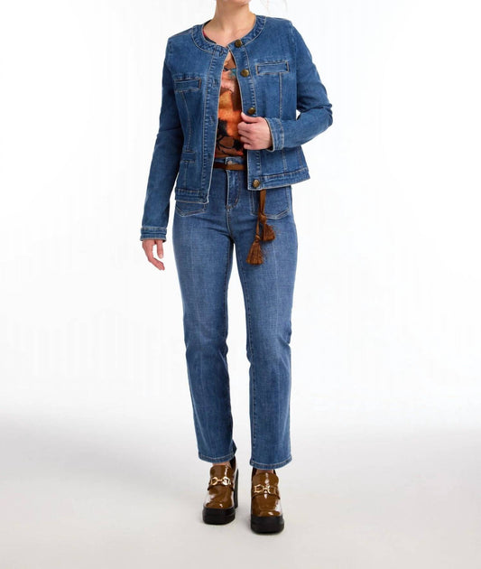 Fdj - Collarless Denim Jacket