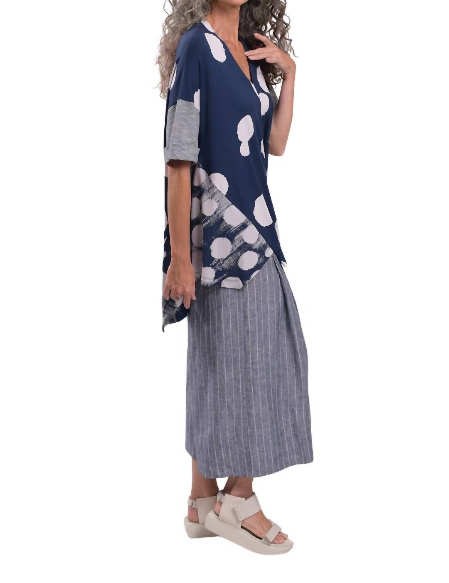 Alembika - Mixed Print Trapeze Top