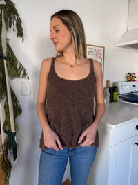 Things Between - Daphne Fuzzy Peplum Tank Top
