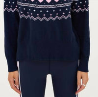 Beach Riot Elizabeth Sweater in snowy peak fairisle - women's sweater - detail view