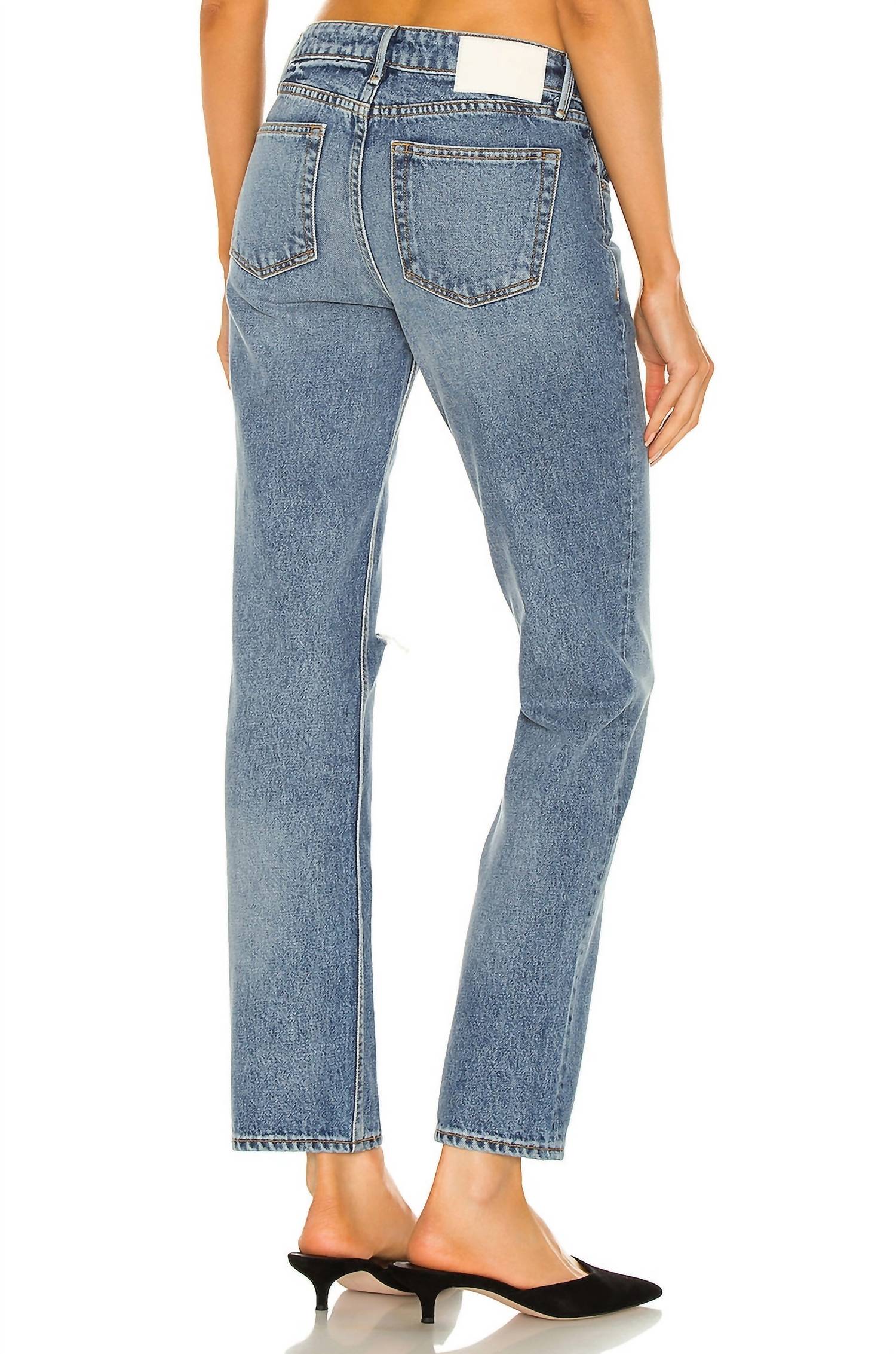 GRLFRND Women's Kate Low Rise Slim Crop Jean in hidden hills - women's pants - detail view