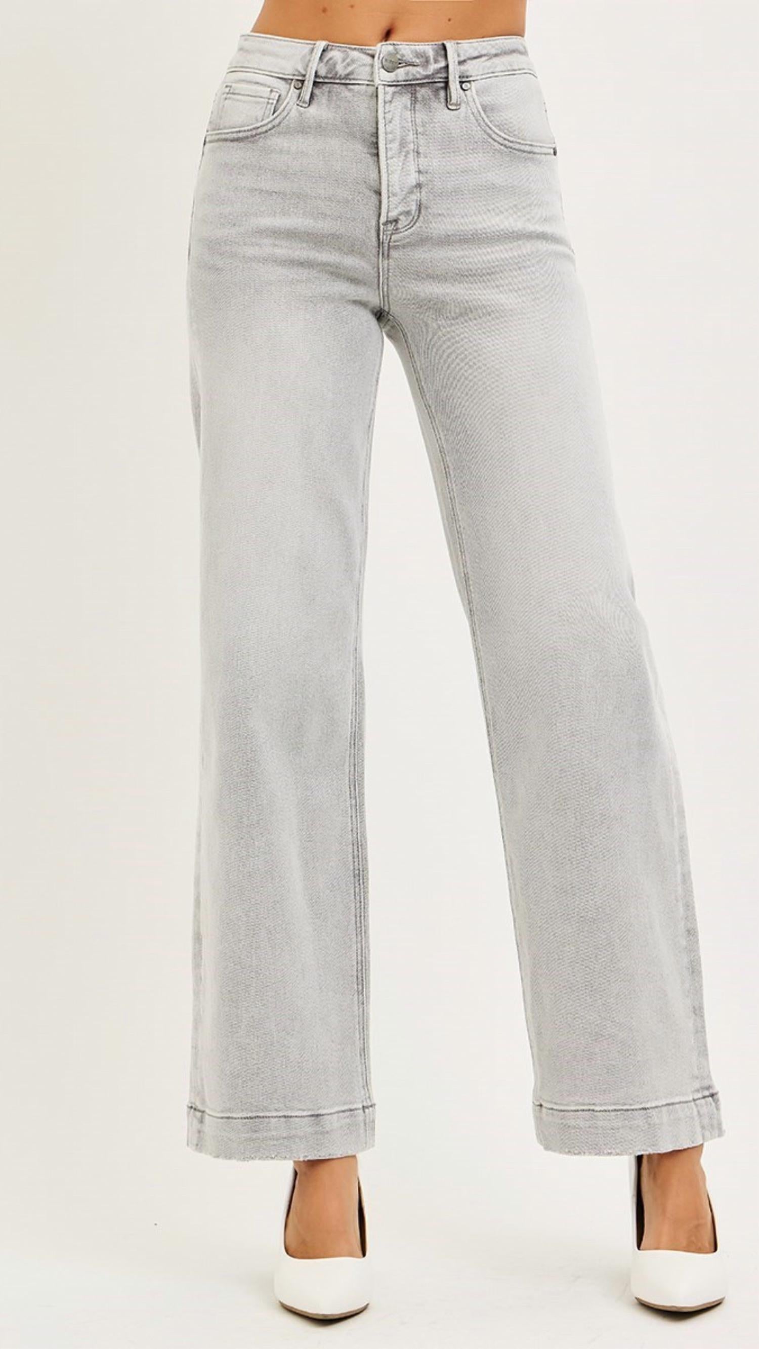 Risen - High Rise Ankle Wide Leg Jeans
