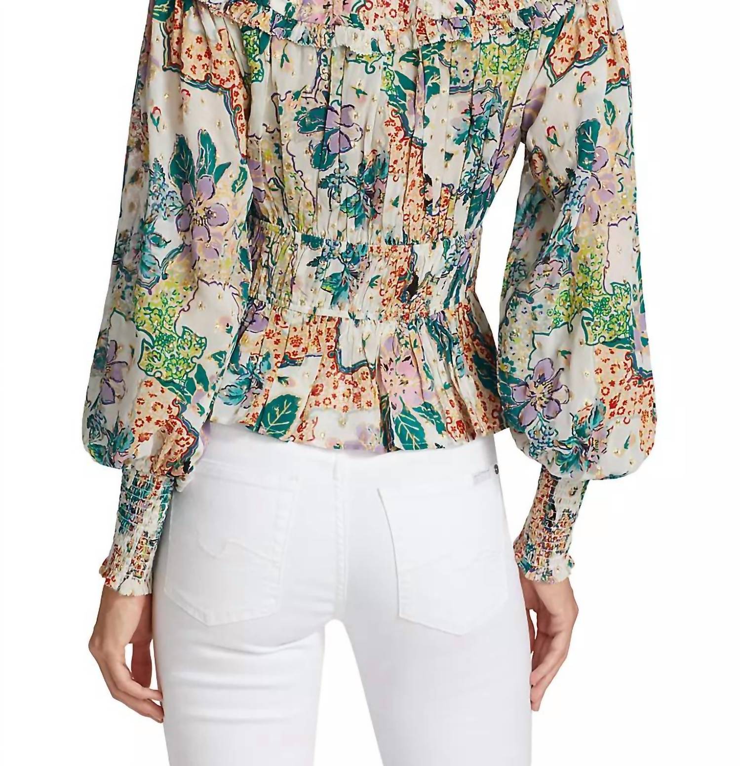 Francesca Metallic Floral Top