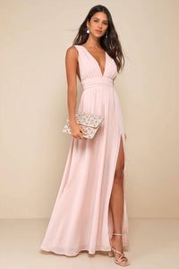 Lulus - Women's Heavenly Hues Chiffon Pleated Maxi Dress