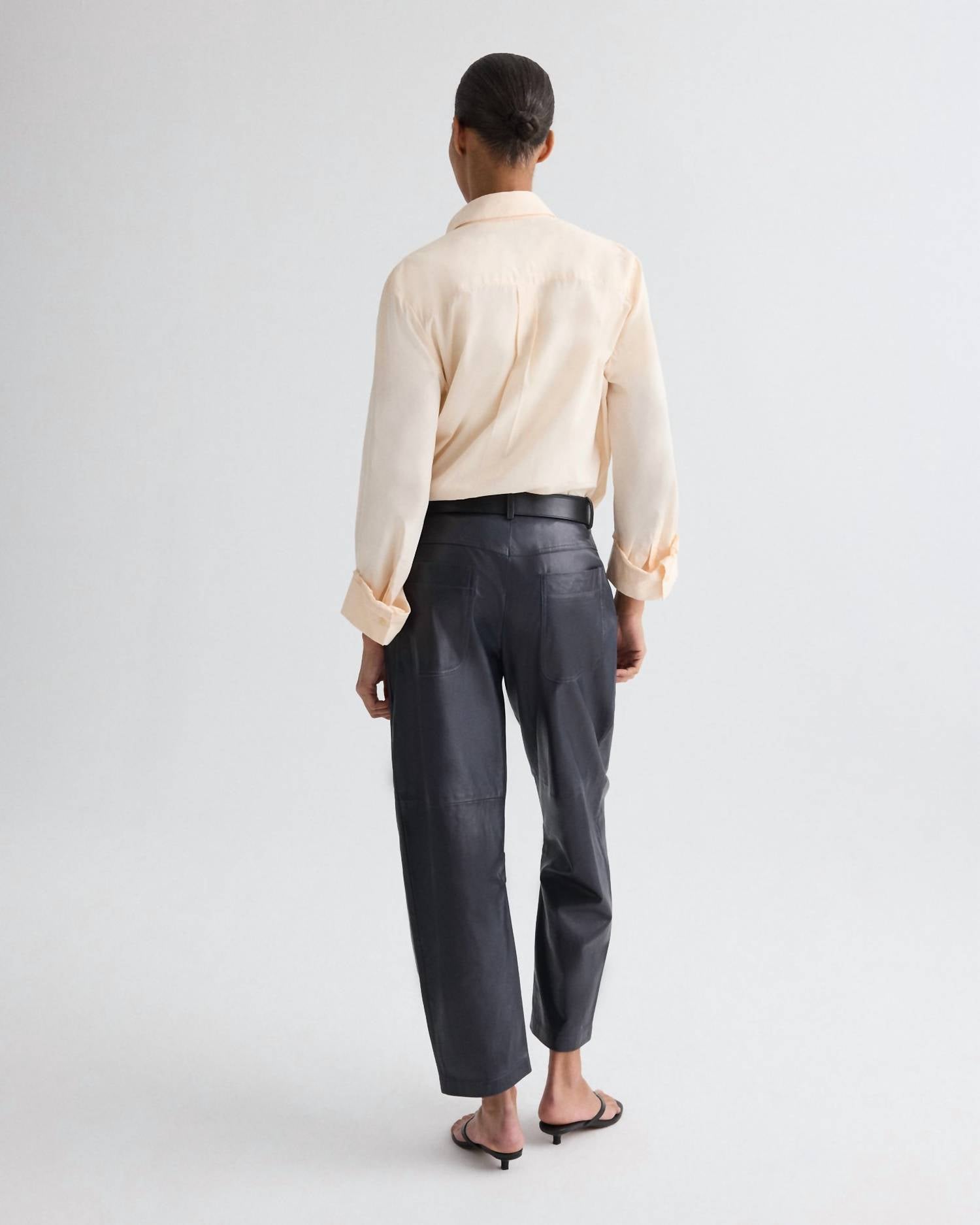 TWP Jett Leather Pant in midnight - women's pants - view 4