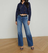 L'Agence - Women's Seychelle Cropped Button Down Top
