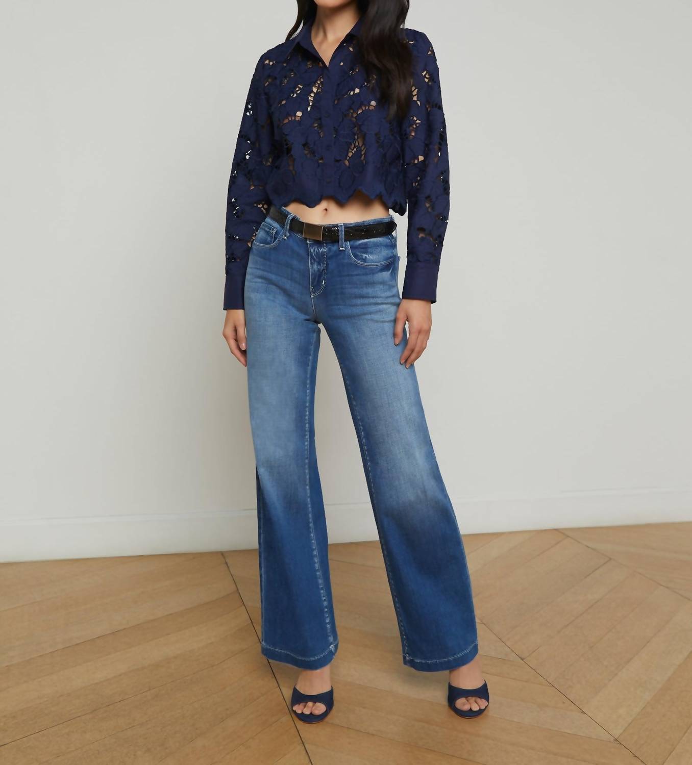 L'Agence - Women's Seychelle Cropped Button Down Top