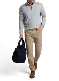 Peter Millar - Autumn Crest Suede Trim Quarter-zip Sweatshirt