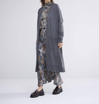 summum Viscose Blend Long Cardigan Sweater Top in cloud - women's cardigan
