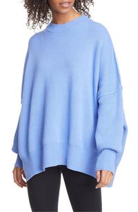 Free People Easy Street Tunic Sweater in vista blue - women's sweater - detail view