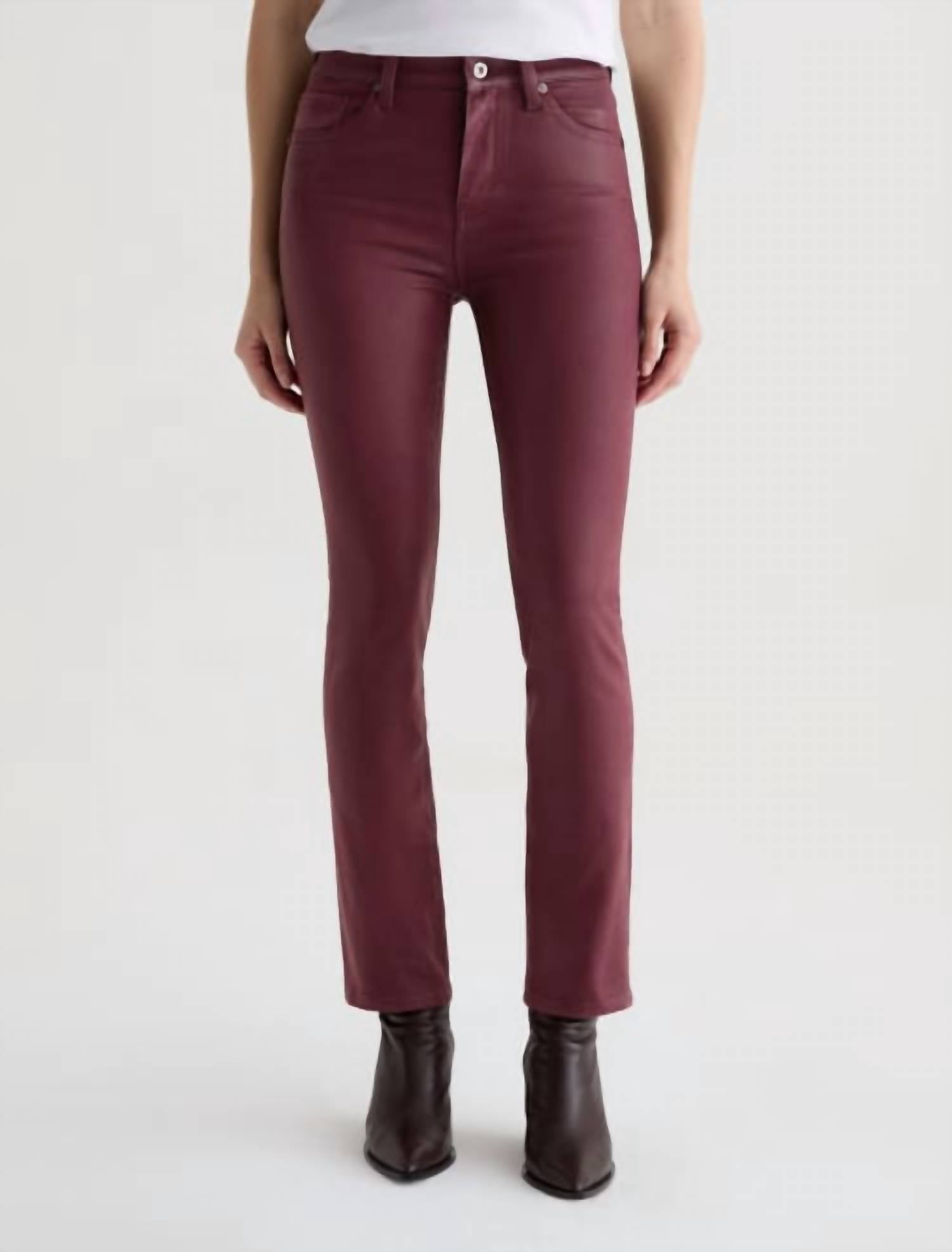 AG Jeans Mari Coated Jean in leatherette winery - women's jeans