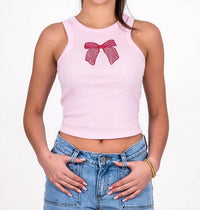 Madley - Bow Embroidered Tank Top