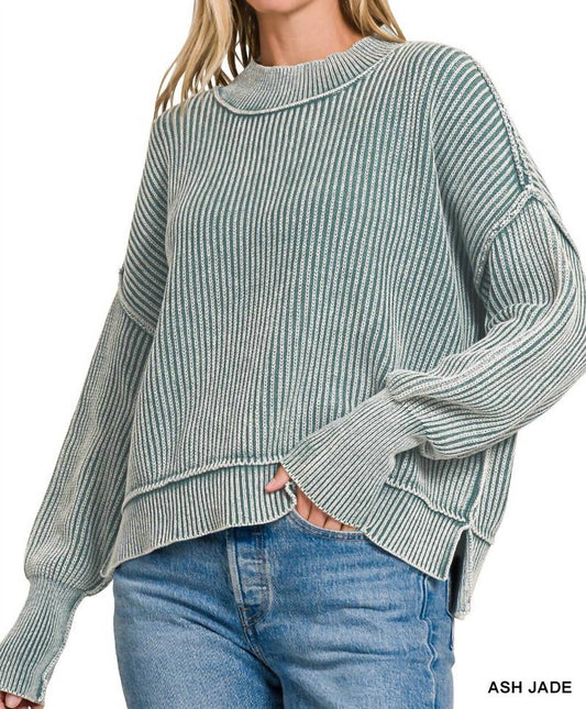 Zenana - Washed Oversized Sweater