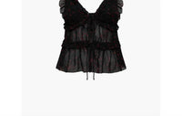 Rumored Samba Ruffled Strappy Camisole Top in black - women's shirt - view 4