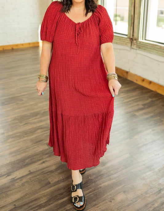 Polagram - CALLIE PLUS SMOCKED BOHO TIERED MIDI DRESS