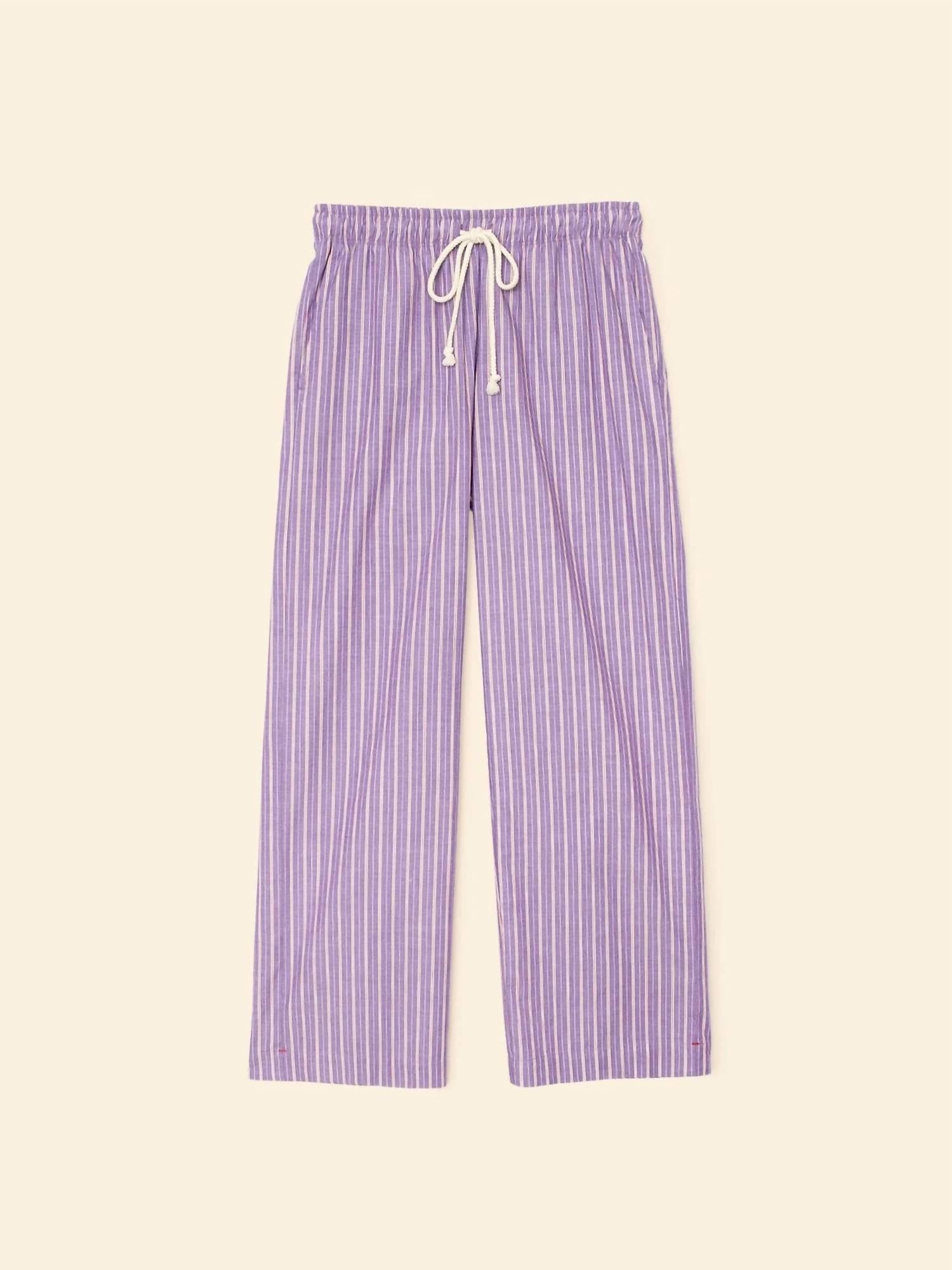 XIRENA Brinna Wide Leg Pull-On Pants in violet rouge stripe - women's pants - alternate view