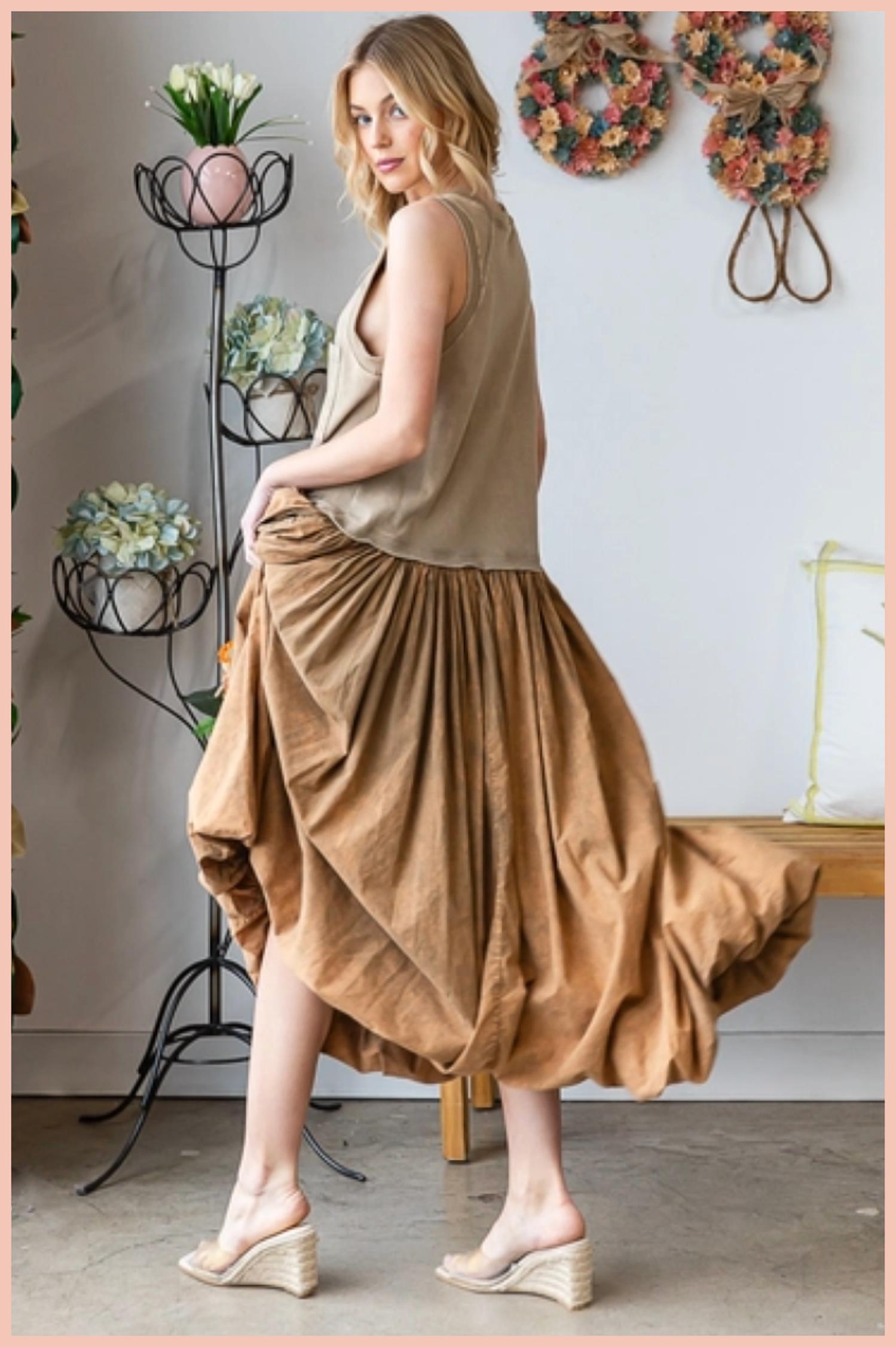 Oli & Hali - Washed Sleeveless Balloon Dress