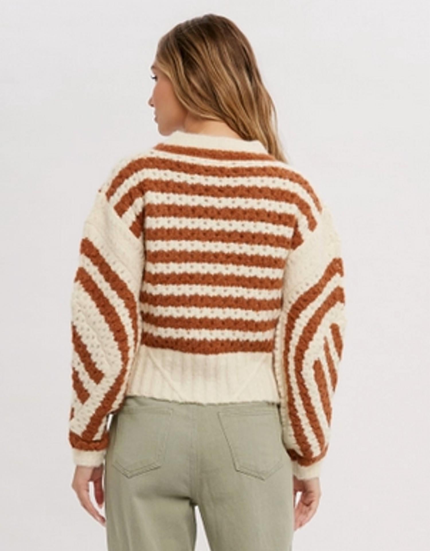 Bluivy - Serena Stripe Openwork Sweater
