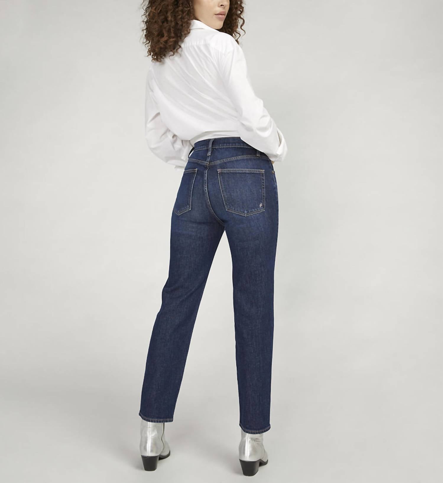 Silver Jeans Co Highly Desirable Slim Straight Jeans in indigo - women's jeans - alternate view
