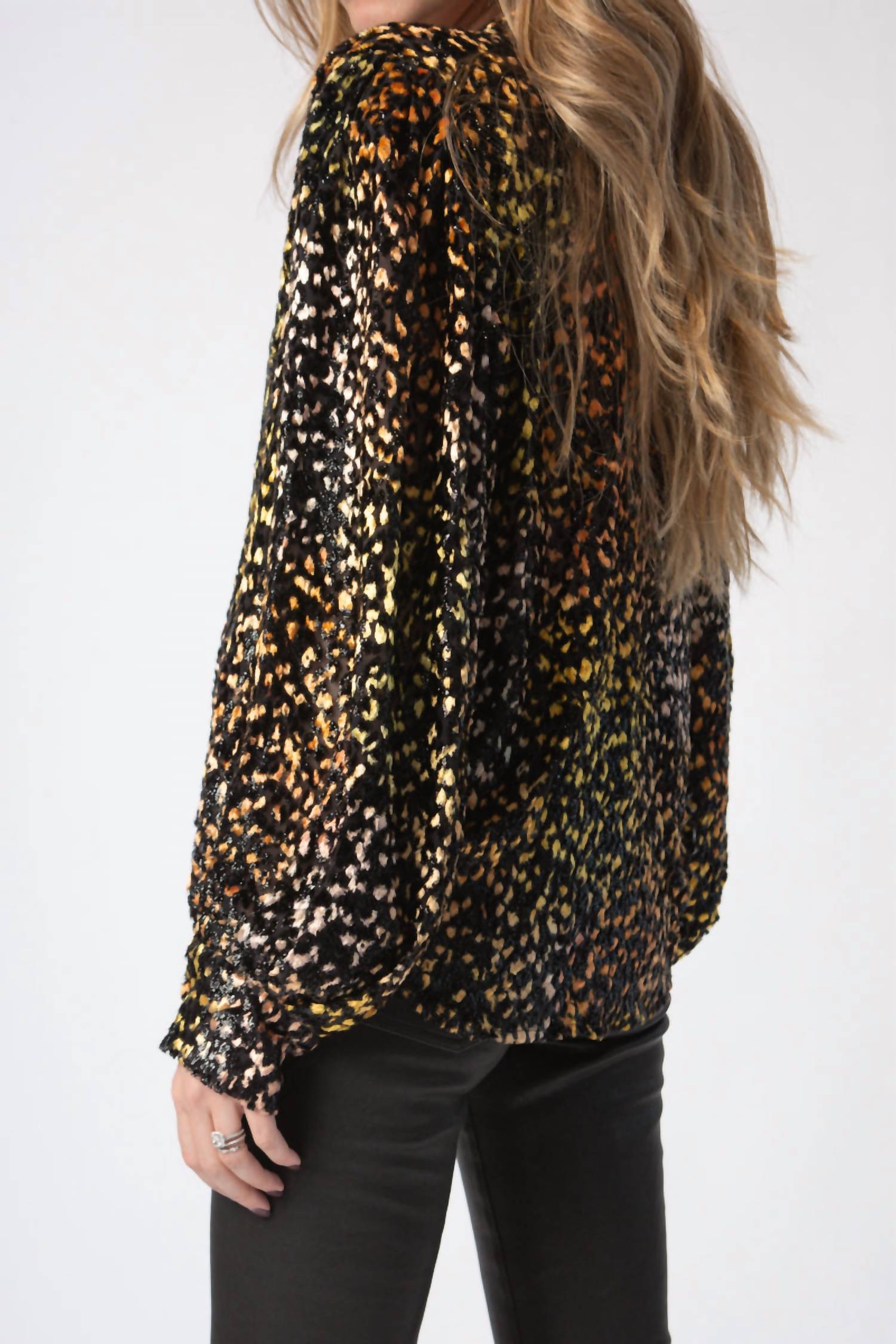 Iro - Pouna Metallic Textured Print Blouse
