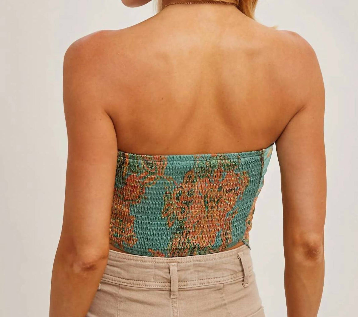 Bluivy - Paisley Satin Bandana Tube Top