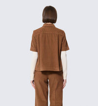TARA JARMON Camilia Chemise Blouse in noisette - women's blouse - detail view