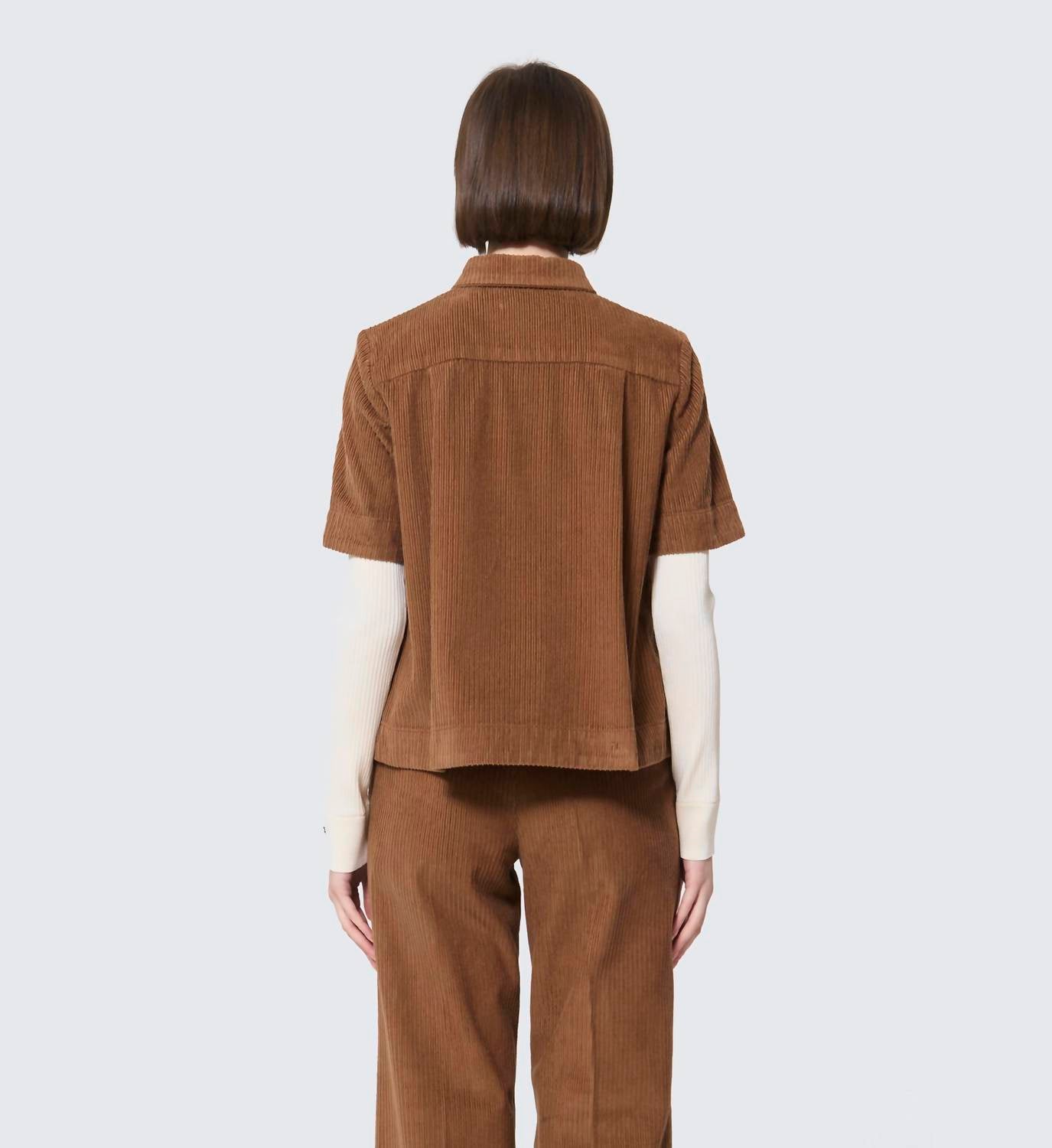 TARA JARMON Camilia Chemise Blouse in noisette - women's blouse - detail view