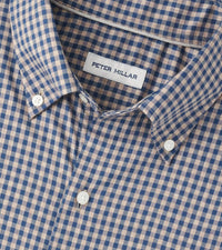 PETER MILLAR Conway Crown Lite Cotton Stretch Sport Shirt in popular brown - men's shirt - alternate view