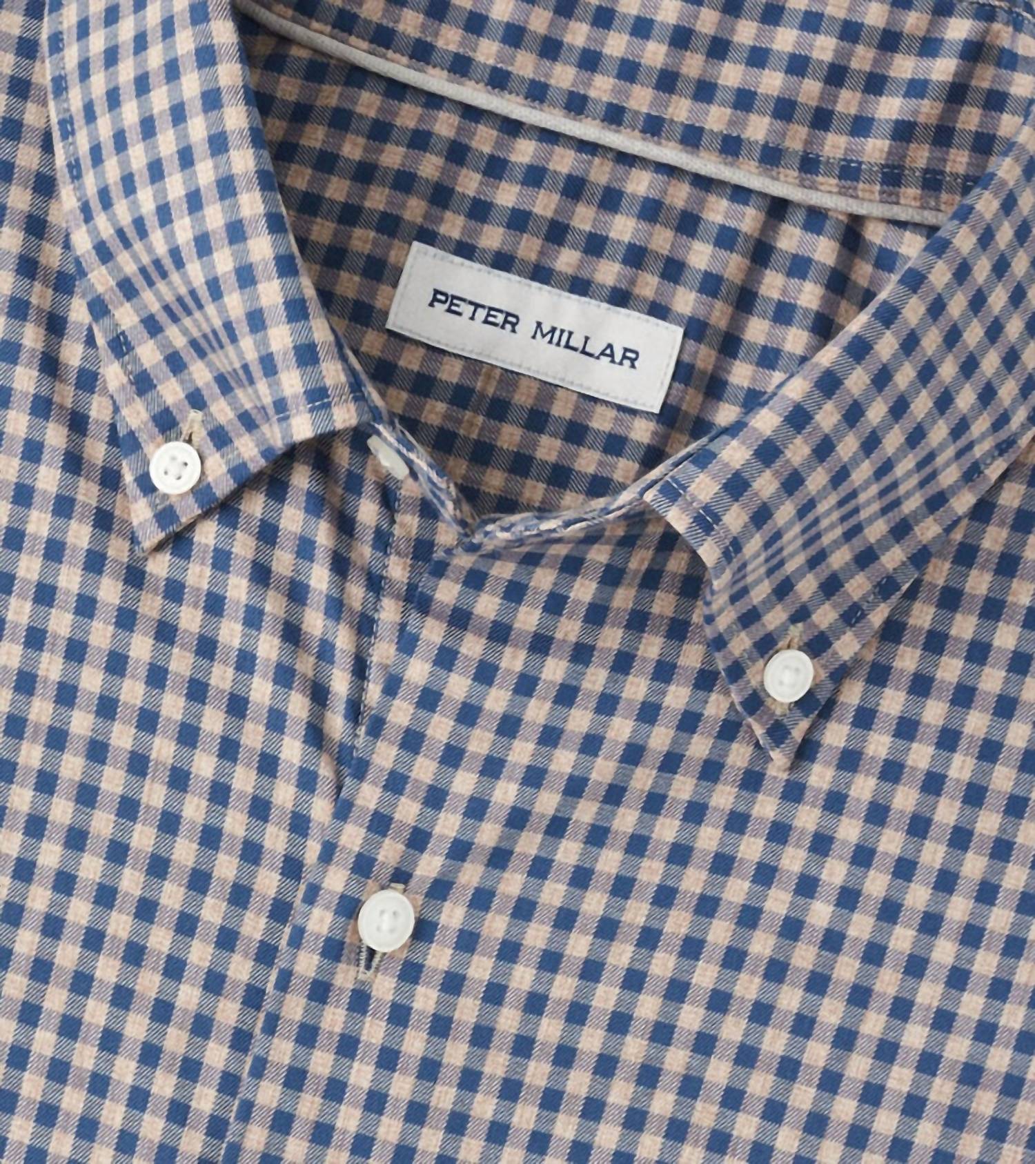 PETER MILLAR Conway Crown Lite Cotton Stretch Sport Shirt in popular brown - men's shirt - alternate view