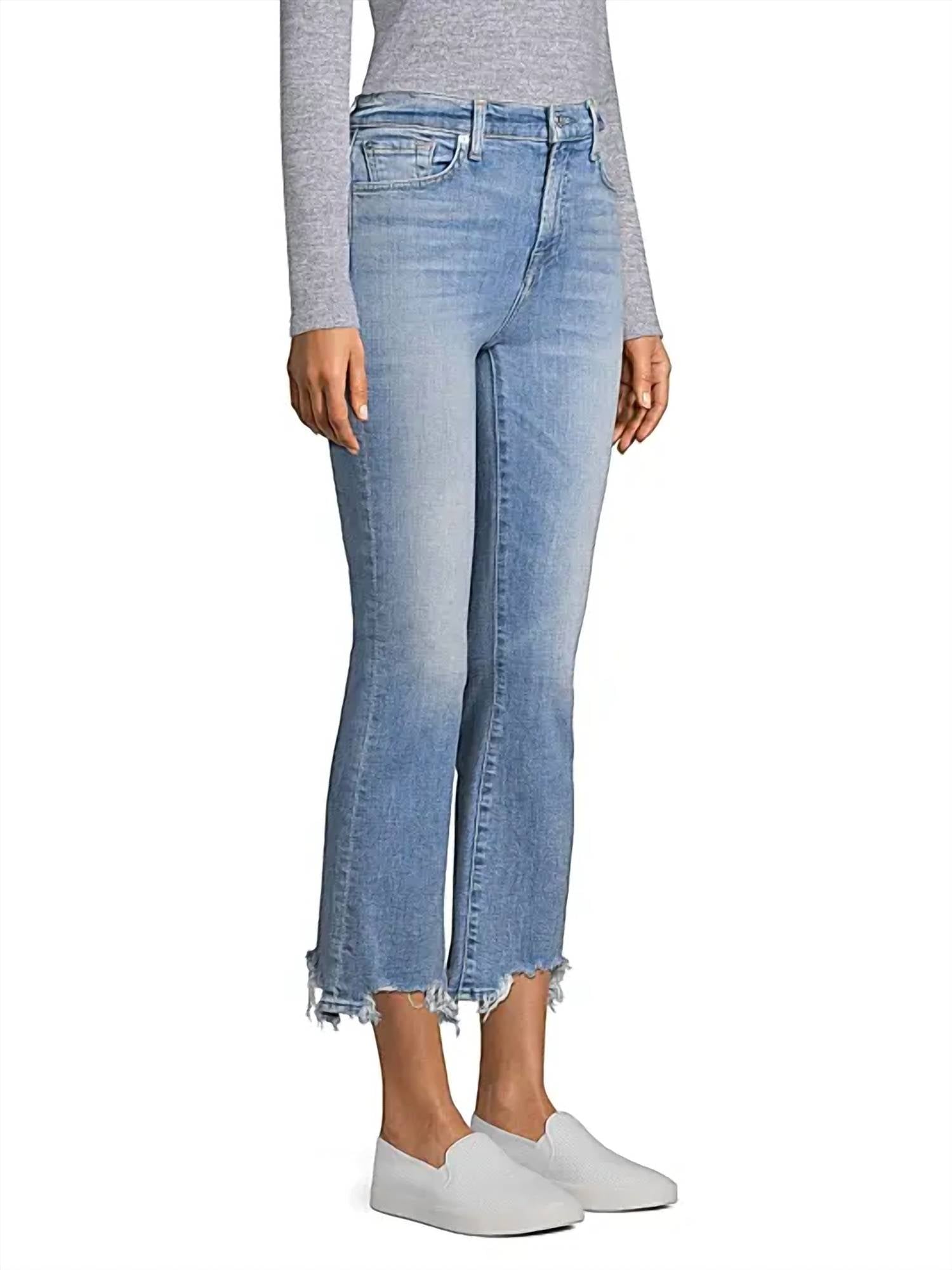 7 For All Mankind - High Rise Slim Kick Flare Cropped Jeans