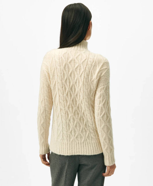 Brooks Brothers - Funnel Neck Aran Llama Blend Sweater