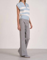 ELAN Porter Stripe Sweater Vest in blue - women's sweater - detail view