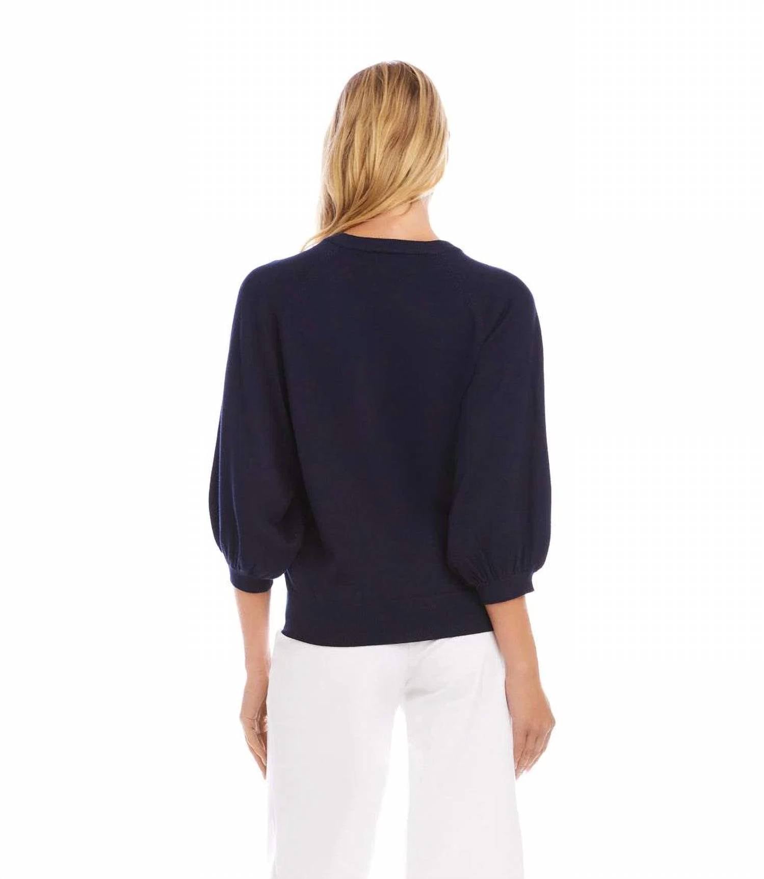 Karen Kane - Puff Sleeve Raglan Sweater