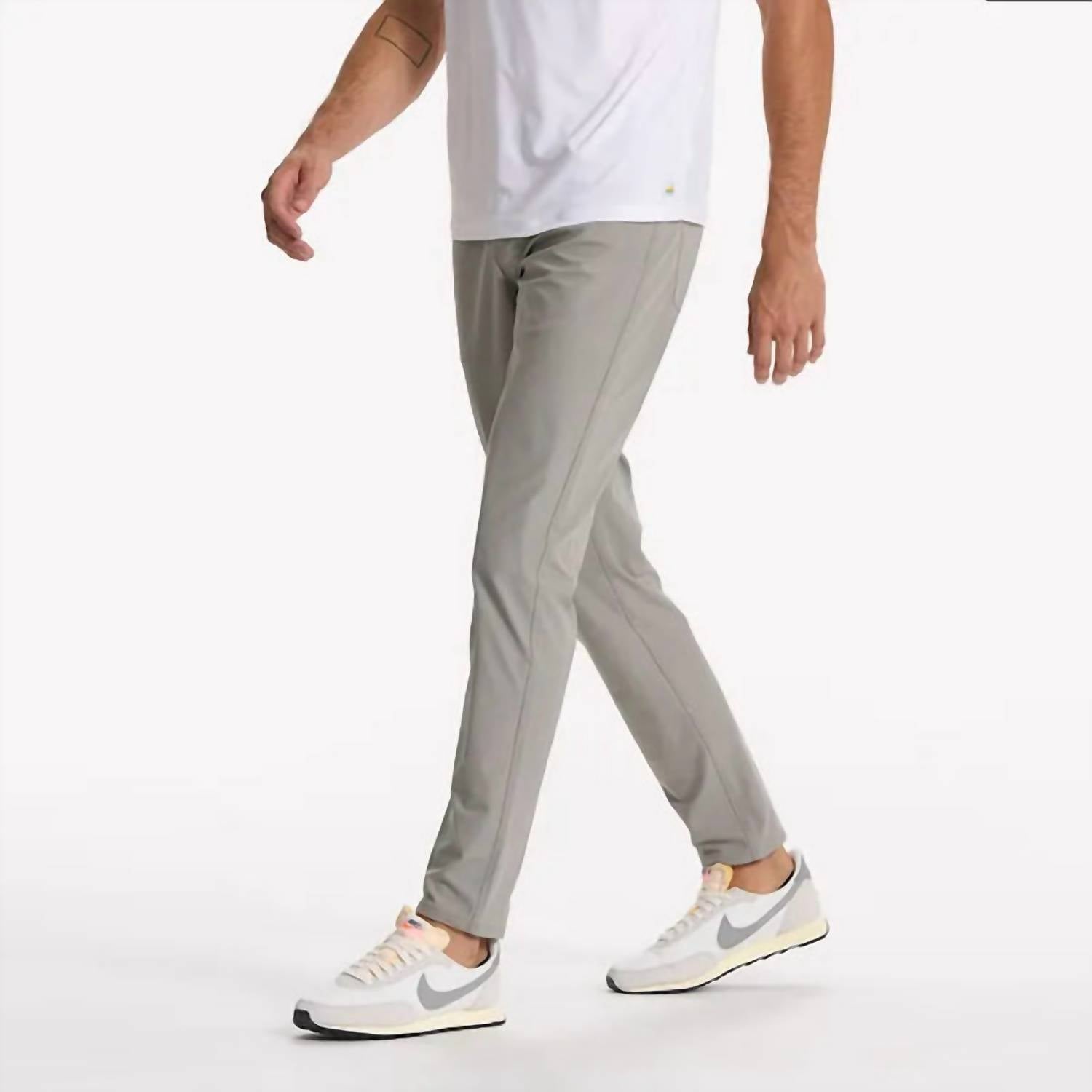 Vuori Meta Athletic Slim 30" Pants in driftwood - men's pants - detail view